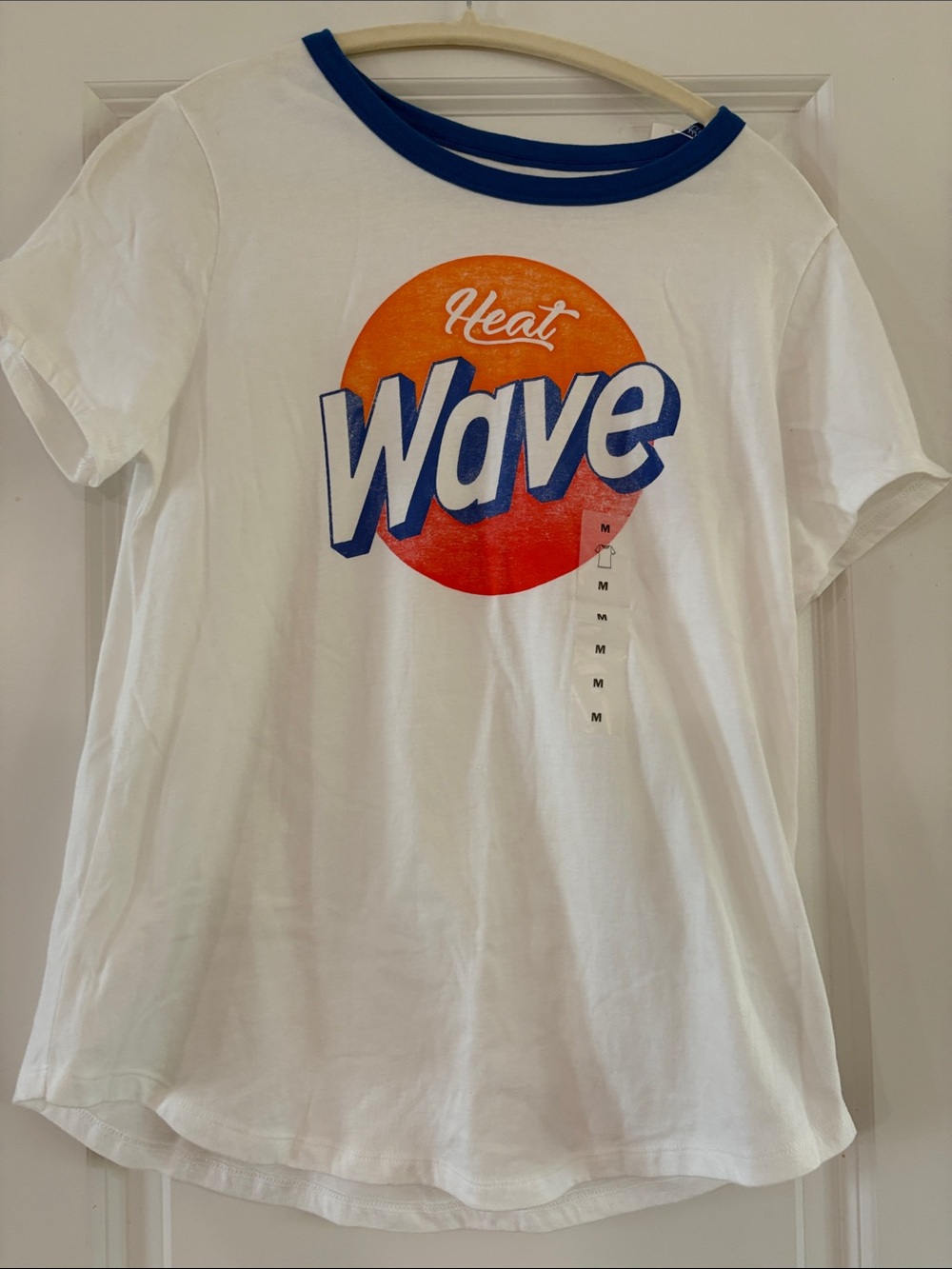 Old Navy White Tee with Royal Blue Trim
